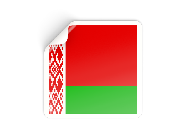 Square sticker. Download flag icon of Belarus at PNG format