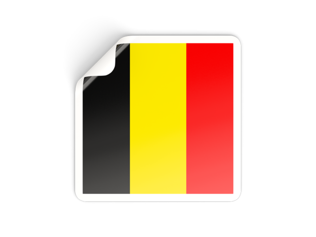 Square sticker. Download flag icon of Belgium at PNG format