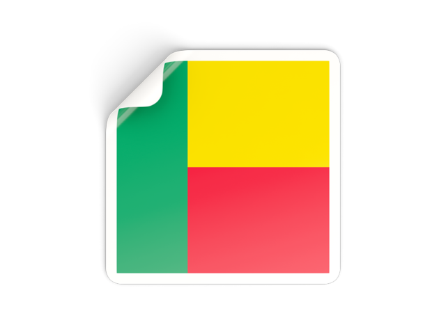 Square sticker. Download flag icon of Benin at PNG format
