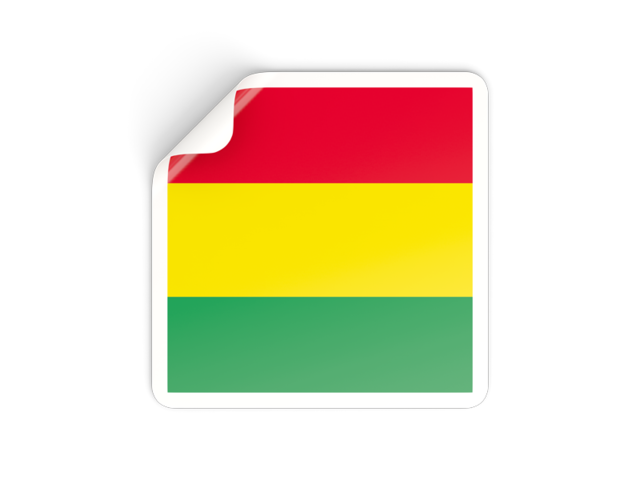 Square sticker. Download flag icon of Bolivia at PNG format