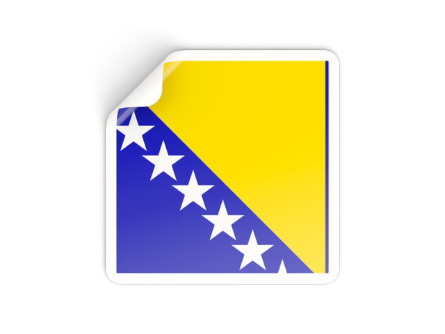 Square sticker. Download flag icon of Bosnia and Herzegovina at PNG format