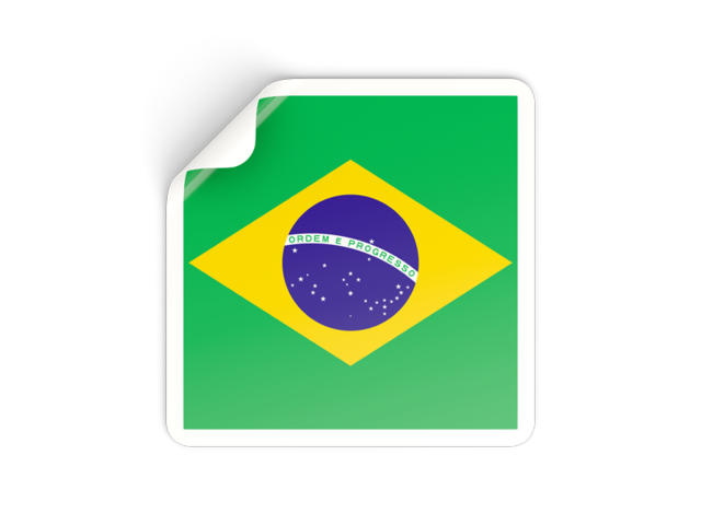 Квадратная наклейка. Скачать флаг. Бразилия