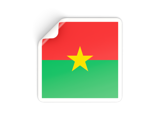 Square sticker. Download flag icon of Burkina Faso at PNG format
