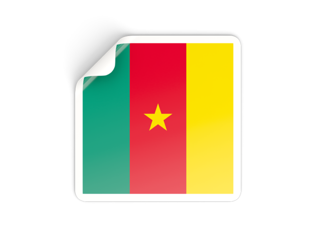 Square sticker. Download flag icon of Cameroon at PNG format