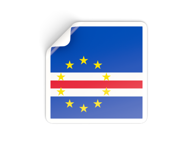 Square sticker. Download flag icon of Cape Verde at PNG format