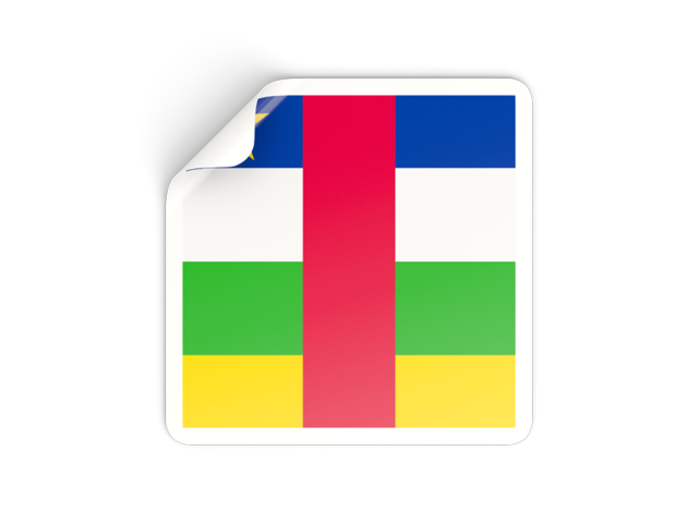 Square sticker. Download flag icon of Central African Republic at PNG format