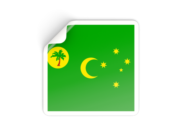 Square sticker. Download flag icon of Cocos Islands at PNG format