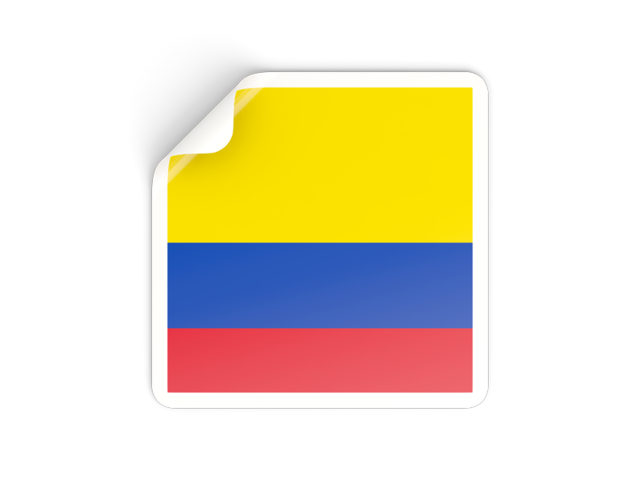 Квадратная наклейка. Скачать флаг. Колумбия