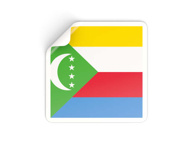 Square sticker. Download flag icon of Comoros at PNG format