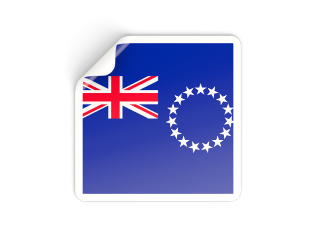 Square sticker. Download flag icon of Cook Islands at PNG format