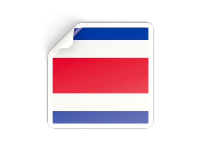 Square sticker. Download flag icon of Costa Rica at PNG format