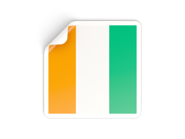 Square sticker. Download flag icon of Cote d'Ivoire at PNG format