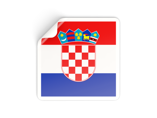 Square sticker. Download flag icon of Croatia at PNG format