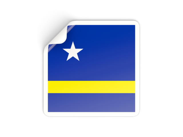 Square sticker. Download flag icon of Curacao at PNG format