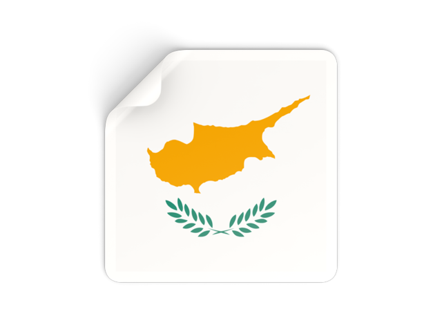 Square sticker. Download flag icon of Cyprus at PNG format