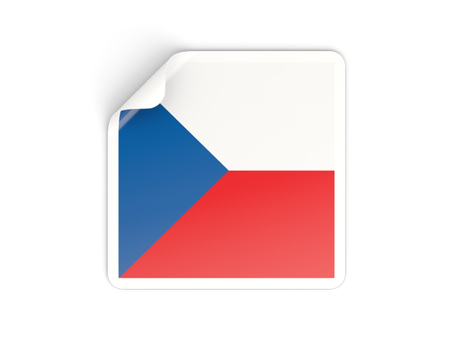 Square sticker. Download flag icon of Czech Republic at PNG format