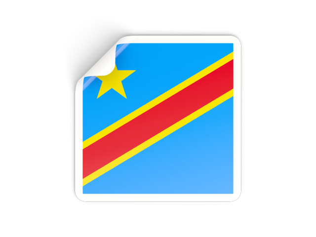 Square sticker. Download flag icon of Democratic Republic of the Congo at PNG format