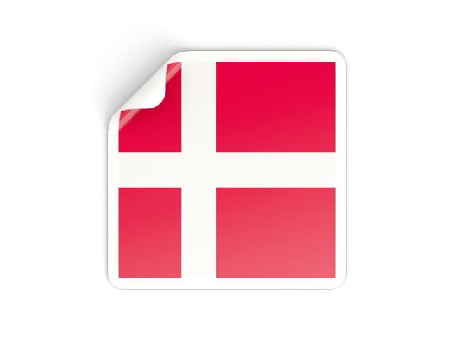 Square sticker. Download flag icon of Denmark at PNG format