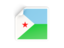 Djibouti. Square sticker. Download icon.