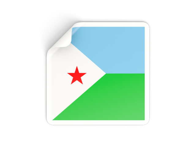 Square sticker. Download flag icon of Djibouti at PNG format