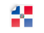 Dominican Republic. Square sticker. Download icon.