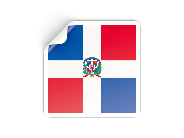 Square sticker. Download flag icon of Dominican Republic at PNG format