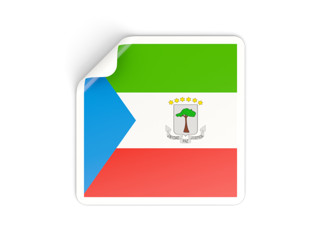 Square sticker. Download flag icon of Equatorial Guinea at PNG format