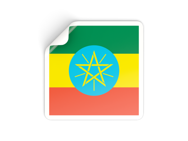Square sticker. Download flag icon of Ethiopia at PNG format