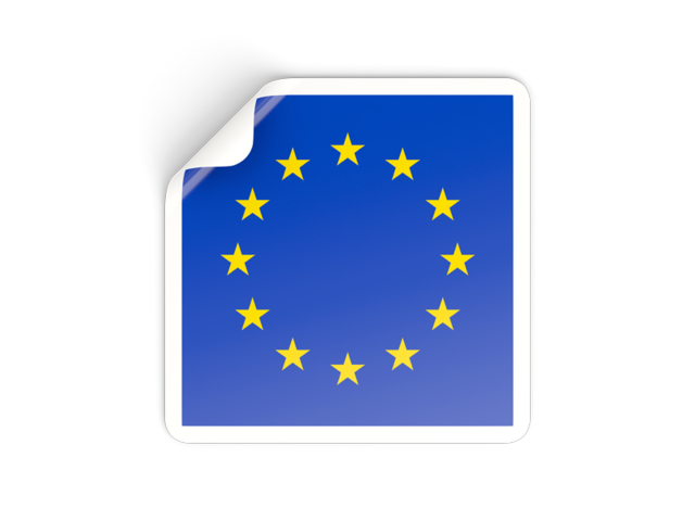 Square sticker. Download flag icon of European Union at PNG format