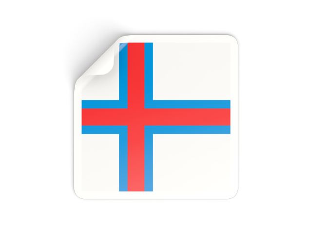Square sticker. Download flag icon of Faroe Islands at PNG format