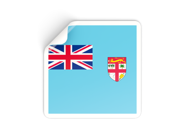 Square sticker. Download flag icon of Fiji at PNG format