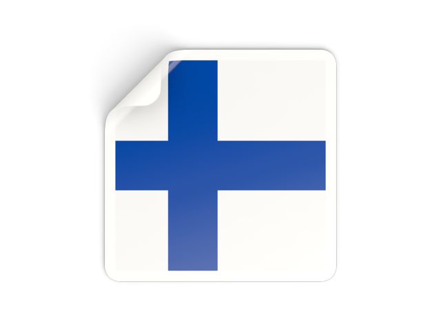 Square sticker. Download flag icon of Finland at PNG format