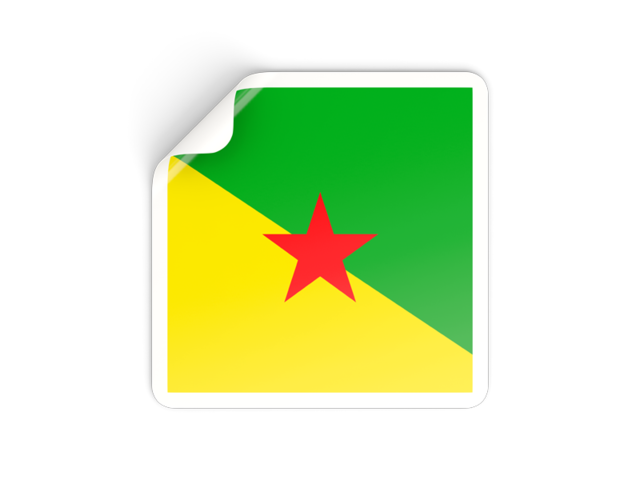 Square sticker. Download flag icon of French Guiana at PNG format