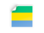 Gabon. Square sticker. Download icon.