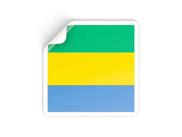 Square sticker. Download flag icon of Gabon at PNG format