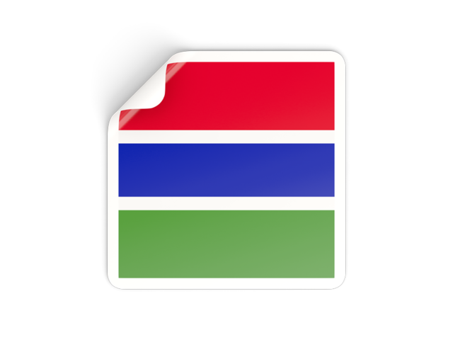 Square sticker. Download flag icon of Gambia at PNG format