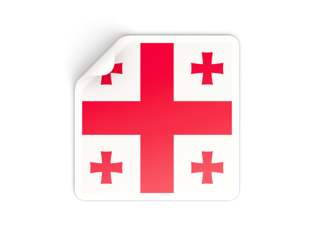 Square sticker. Download flag icon of Georgia at PNG format