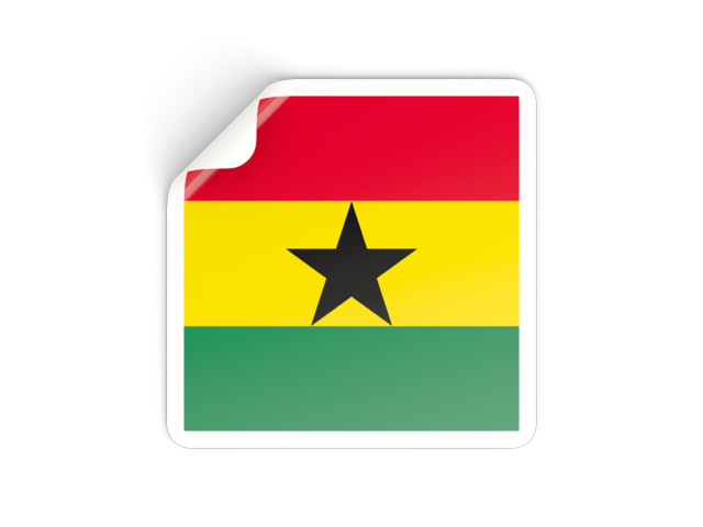 Квадратная наклейка. Скачать флаг. Гана