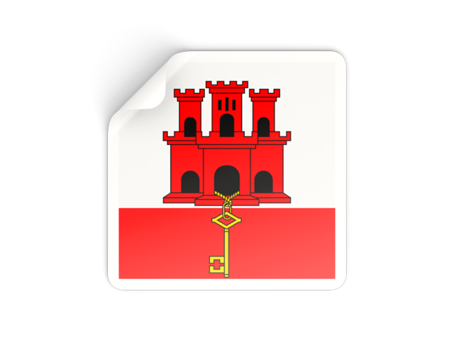 Square sticker. Download flag icon of Gibraltar at PNG format