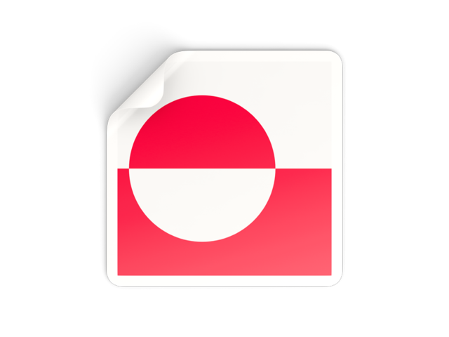 Square sticker. Download flag icon of Greenland at PNG format