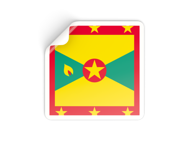 Square sticker. Download flag icon of Grenada at PNG format