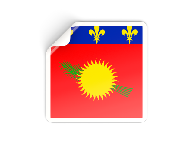 Square sticker. Download flag icon of Guadeloupe at PNG format