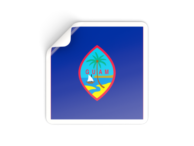 Square sticker. Download flag icon of Guam at PNG format