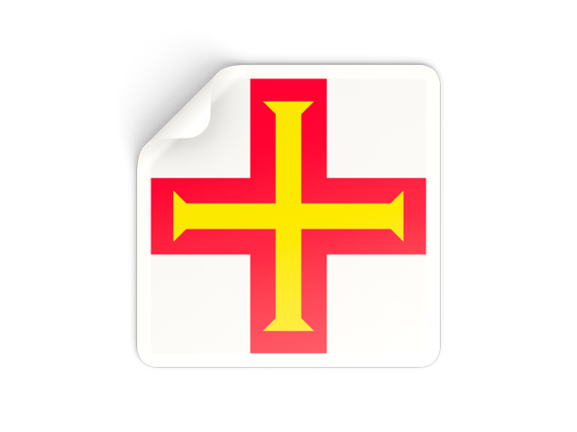 Square sticker. Download flag icon of Guernsey at PNG format