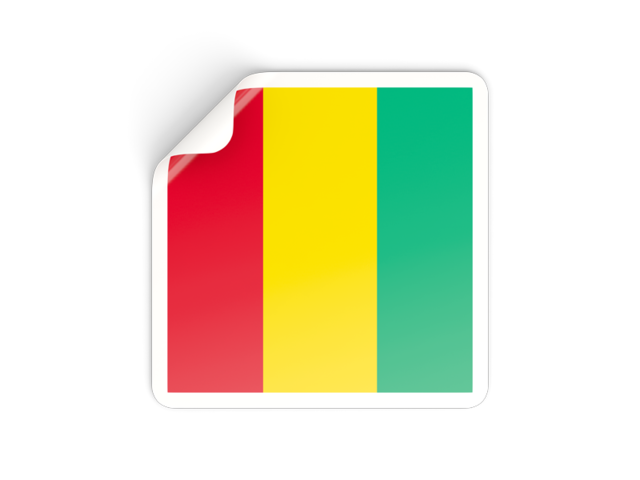 Square sticker. Download flag icon of Guinea at PNG format