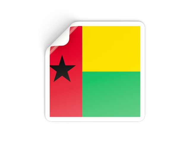 Square sticker. Download flag icon of Guinea-Bissau at PNG format