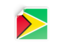 Guyana. Square sticker. Download icon.