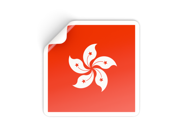 Square sticker. Download flag icon of Hong Kong at PNG format