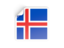 Iceland. Square sticker. Download icon.