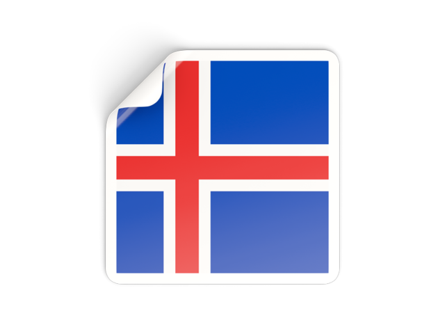 Square sticker. Download flag icon of Iceland at PNG format